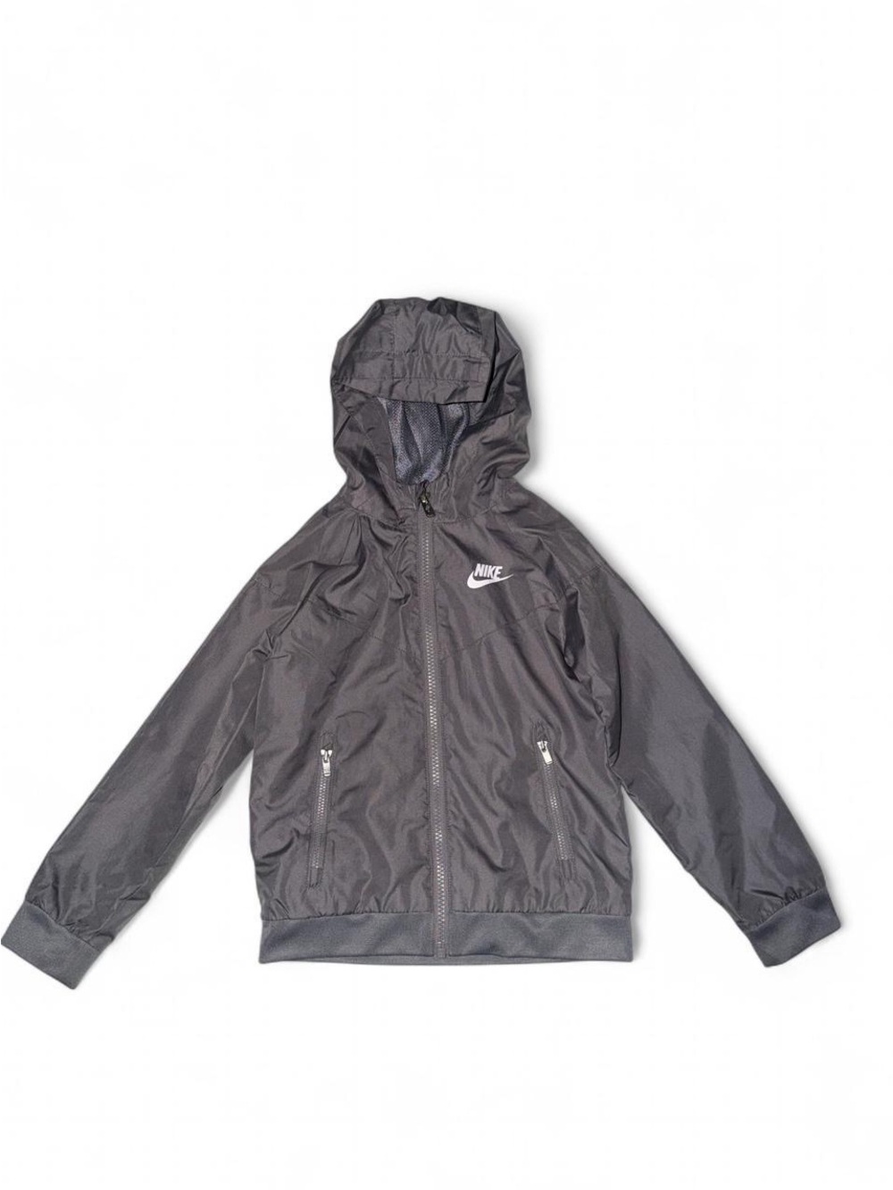 Nike Kids Gray Hooded Windbreaker